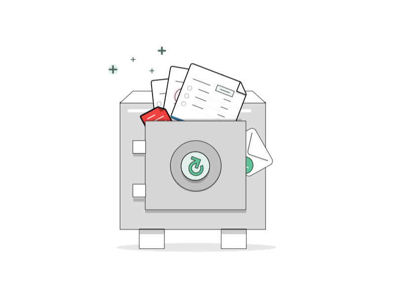Updated illustrations for Evercheck evercheck flat design fun icons illustrations license safe security ux