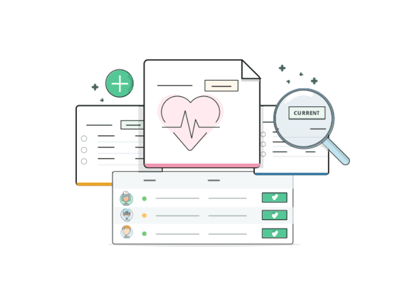 Evercheck - another refresh clean flat grid health heart icon list modern web design search table ui