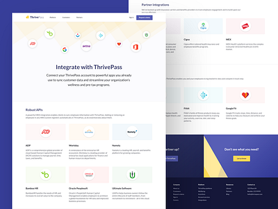 ThrivePass integrations identity integrations logo ui user ux web design