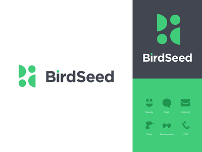 Birdseed Logo bird branding chat icons identity informal information logo