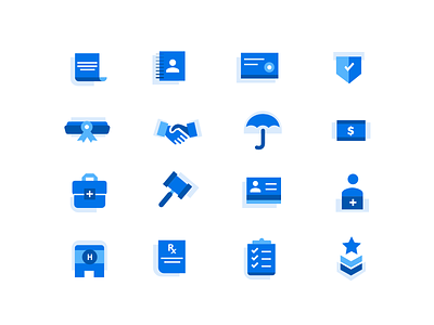 Healthcare icons app blue clean flad geometric health health care hospital icons icons design illustration insurance simple web design