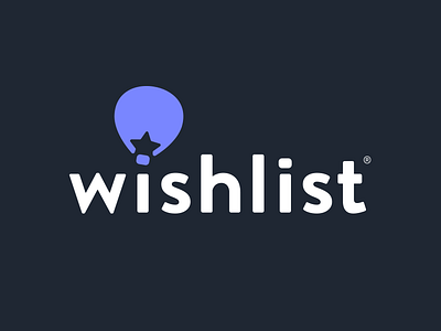 Wishlist Logo adventure agency brand fly fun hot air ballon logo logo design star tilt wish upon a star