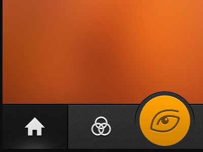IOS tabbar button eye orange psd