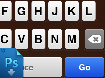 Editable Iphone Retna Keyboard Free PSD