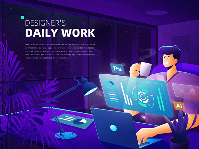 Designer's Daily Work design flat illustration ui vector web