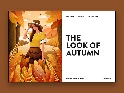 The look of autumn flat illustration web