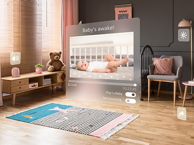 AR Smart Baby Monitor 3d 3d visualization adobexd augmentedreality baby monitor branding createwithadobexd design playoffs smarthome ux