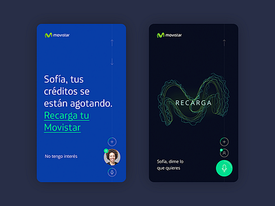 Movistar Design Concept app assistant chatbot flat interface ios simplicity siri telecom ui voice