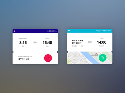 Travel Card app cards flat interface ios maps simplicity travel ui