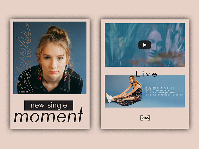 Blanche | Moment x new single & live artist belgium blanche branding company design ecard eurovision graphic music pias