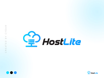 Hosting Logo Design | HostLite abstract logo branding brandmark business cloud cloud computing creative logo cyoam design domain hosting icon logo logo design mark server symbol user vps web