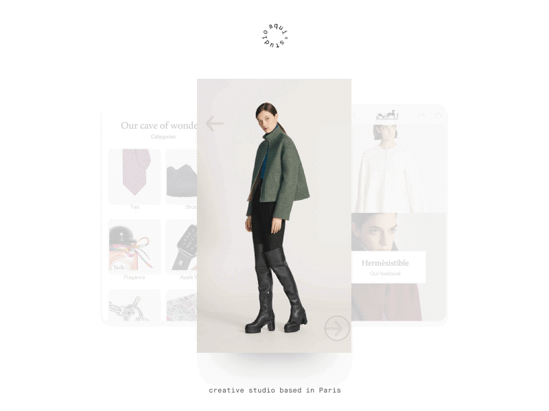Redesign Hermès France ecommerce hermes interaction lookbook minimalist principle redesign transition ui ux webdesign