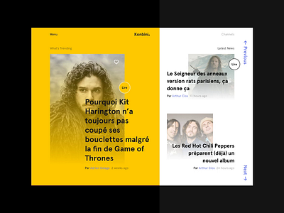 Konbini Redesign Concept animation clean french interaction konbini minimal redesign ui ux webdesign