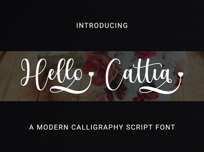 Hello Cattia Font branding caligraphy design font font design handlettering handwriting illustration monoline typography