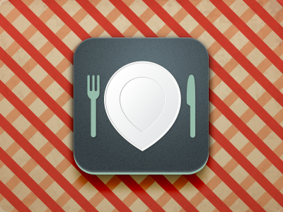 Local Cuisine icon app cuisine design icon iphone local location map marker pin plate ui