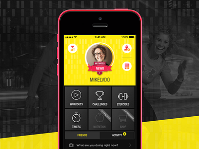 FunXtion iOS app challenge exercise fitness friends gym progress social sport timer ui ux workout