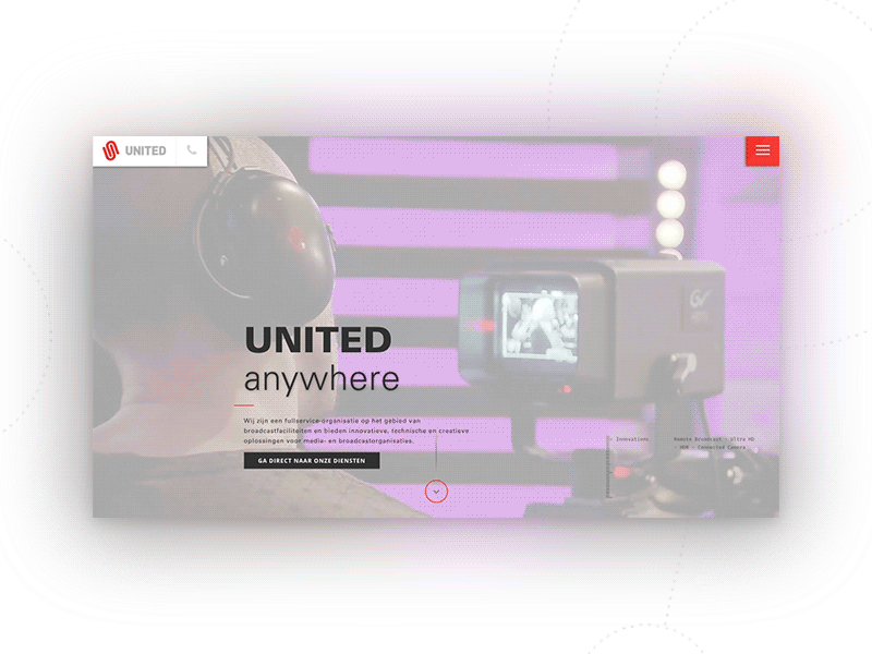 United website broadcast creative innovative media organizations services solutions technical user friendly video visual story website