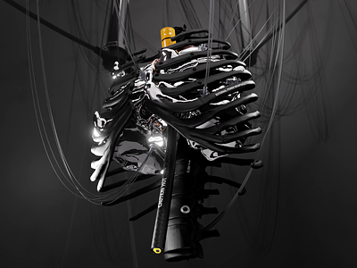 ar.target – 3D digital lungs 3d animation chrome design digital dribbble future metaverse motion graphics nft skeleton
