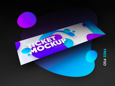 Ticket Mockup – Free PSD