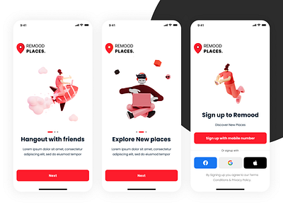 Onboarding - Remood Places - Places Recommendation App