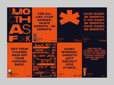 Smooth As F*ck Brand Poster Wall advertising branding branding and identity copywriting design logo modular design packaging poster tone of voice typography