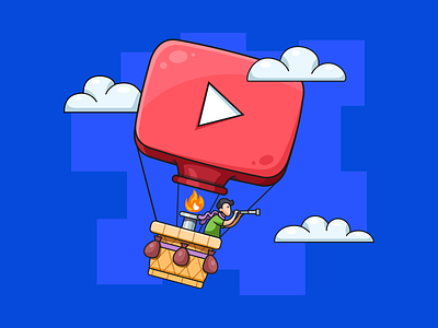 Get more YouTube Views ahrefs air balloon button channel clouds fire flight growth height hot illustration man seo sky spyglass subscribe traffic views youtube