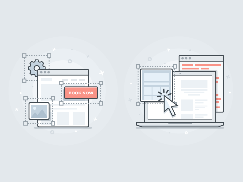Visual builder illustrations by Sergey Deykin 🇺🇦 on Dribbble