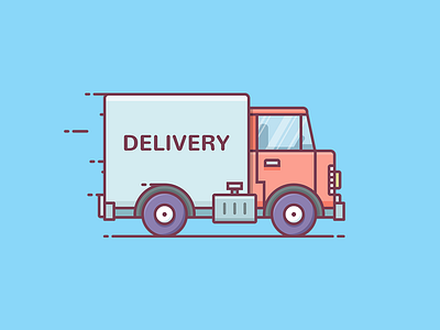 Truck auto car delivery drive icon illustration outline shipping truck