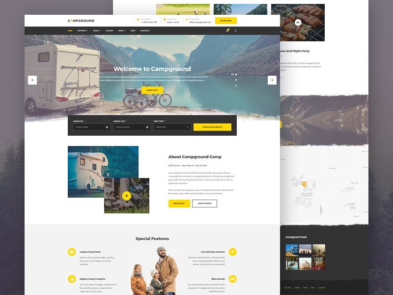Motorhome Campground Theme By Sergey Deykin On Dribbble