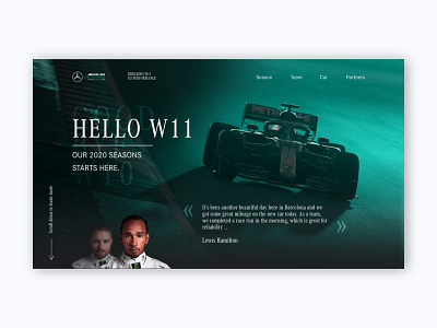 Mercedes - W11 - UI cars design formula one interface mercedes ui ux web