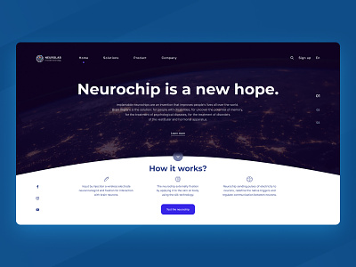 Neurochip implantation - web page concept design ui design web design web site