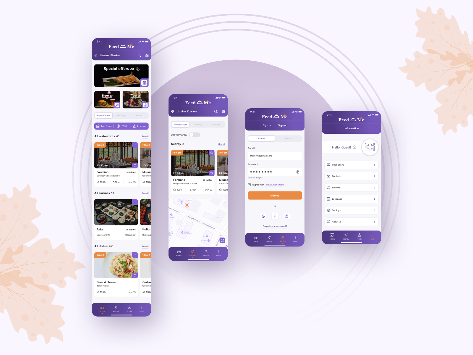 Feedme Mobile Restaurant App Ui Ux By Olga Medved On Dribbble