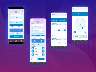SPACE TRAIN - mobile app for book train tickets online. booking design interface mobile app tickets train train ticket ui ui ux ux