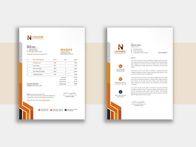 Letterhead with Invoice Template