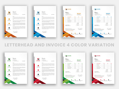 Letterhead with invoice minimalist