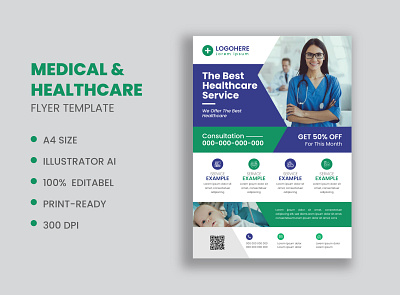 Medical Flyer Design design flyer health care flyer hospitals medicale print templte
