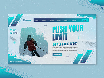 Landing Page Template Snowboarding branding design graphic design illustration landing page snowboarding sport ui web design winter