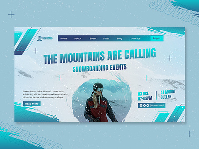 Landing Page Template Snowboarding branding graphic design landing page snowboarding sport ui web design winter
