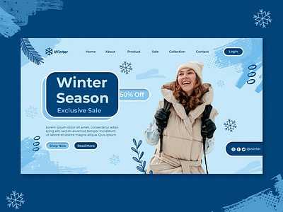 Landing Page Template Winter Sale branding discount fashion graphic design illustration landing page product promo ui web design winter winter sale