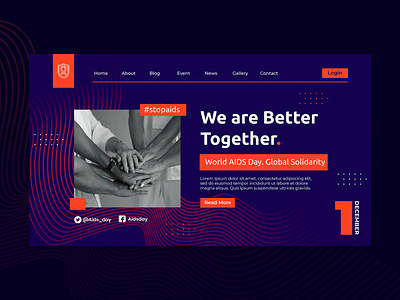 Landing page template world aids day