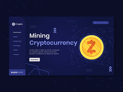 Landing Page Template Cryptocurrency bitcoin block chain branding crypto graphic design illustration landing page ui web design