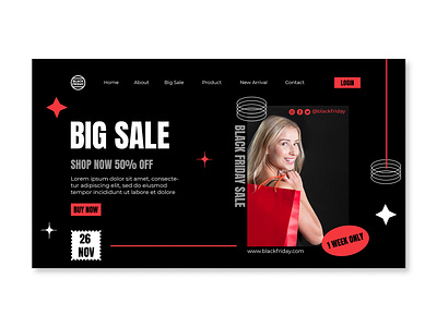 Landing Page Template Black Friday branding design graphic design landing page ui web design