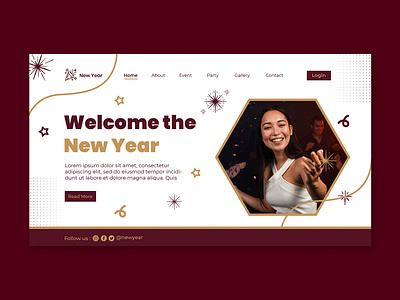 Landing Page Template New Year branding design graphic design illustration landing page new year ui web design