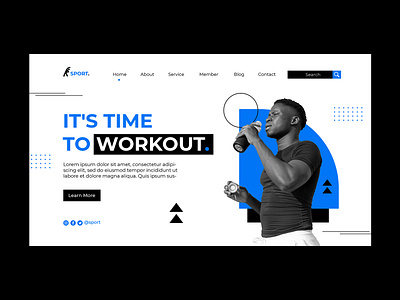 Landing Page Template Sport branding design graphic design gym illustration landing page sport ui ux web design