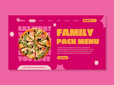 Landing Page Template Food/Fastfood branding design fastfood food graphic design illustration landing page restaurant ui ux web design