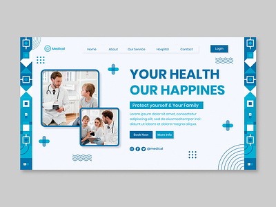 Landing Page Template Medical/Hospital branding clinic covid 19 design doctor farmacy graphic design hospital illustration landing page medic medical ui web design