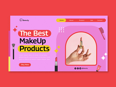 Landing Page Template Makeup Product beauty branding design graphic design illustration landing page makeup ui ux web design
