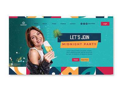 Landing Page Template Party branding design graphic design illustration landing page party ui web design