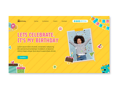 Landing Page Template Brithday
