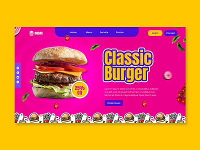 Landing Page Template Fastfood branding design fastfood food graphic design illustration landing page restaurant ui ux web design